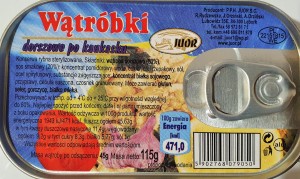 Wątróbki dorszowe po kaukasku 115g
