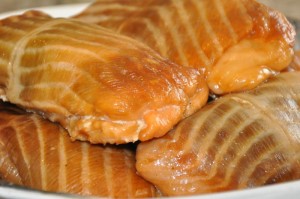 Zrazy z łososia z farszem pieczarkowym  wędzone na gorąco 0,5kg
